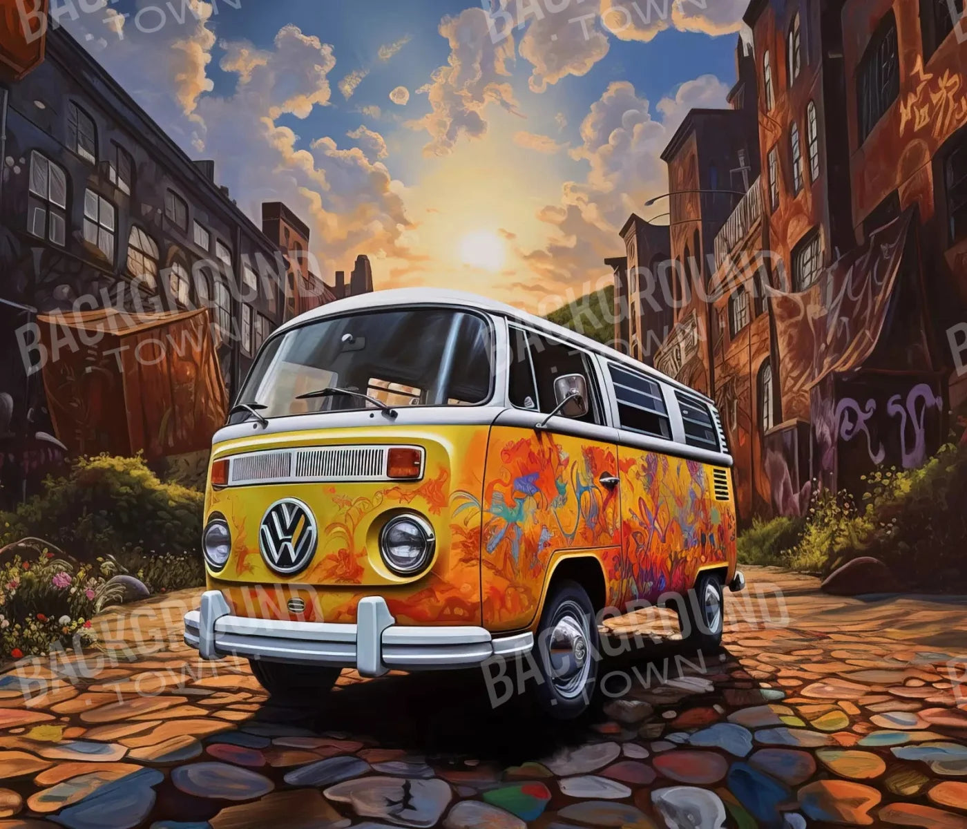 Groovy Van 12X10 Ultracloth ( 144 X 120 Inch ) Backdrop