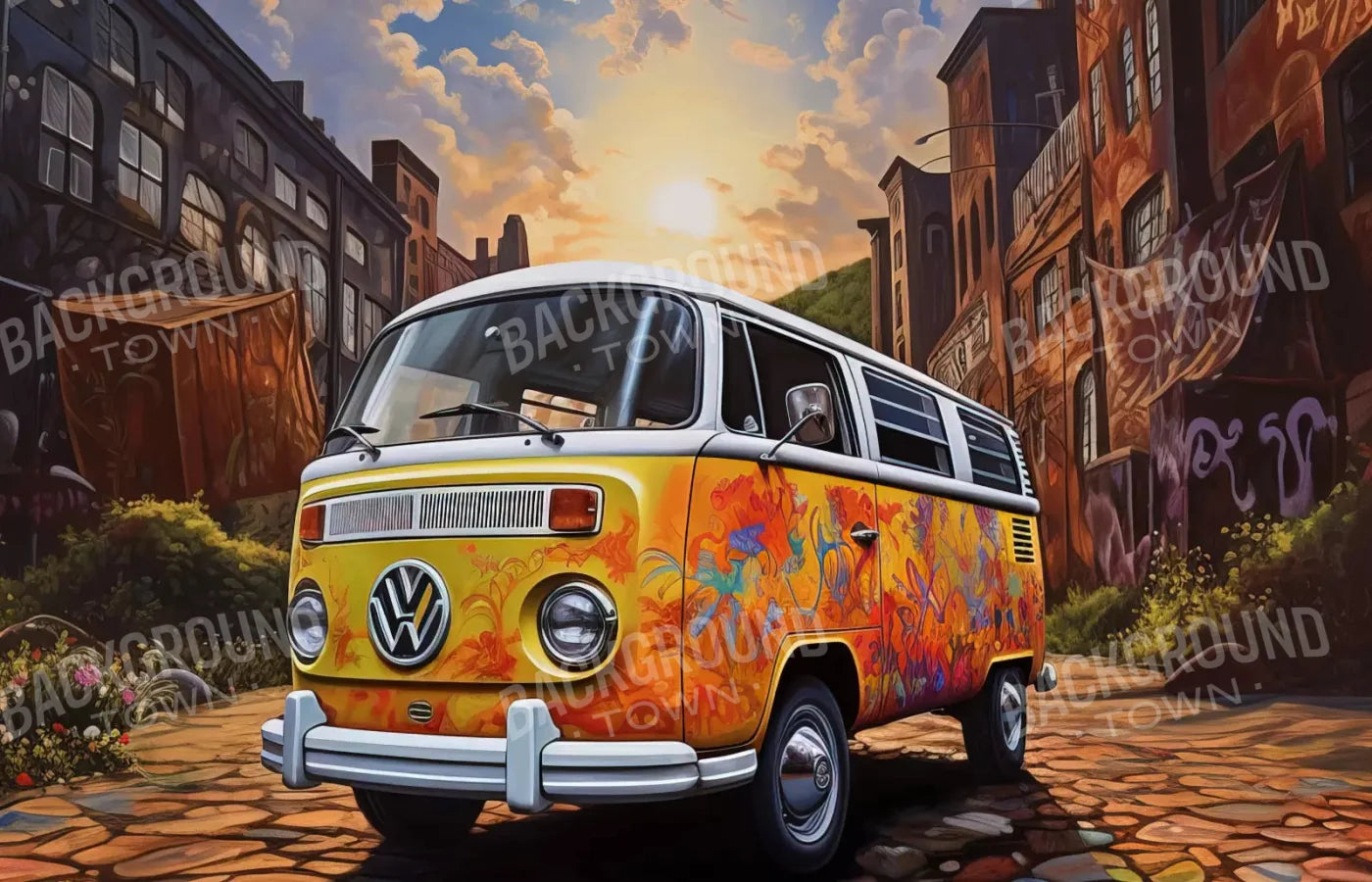 Groovy Van 12X8 Ultracloth ( 144 X 96 Inch ) Backdrop