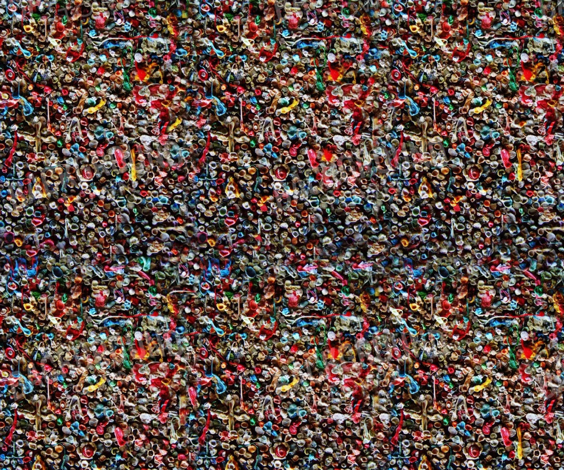 Gum Wall 5X42 Fleece ( 60 X 50 Inch ) Backdrop