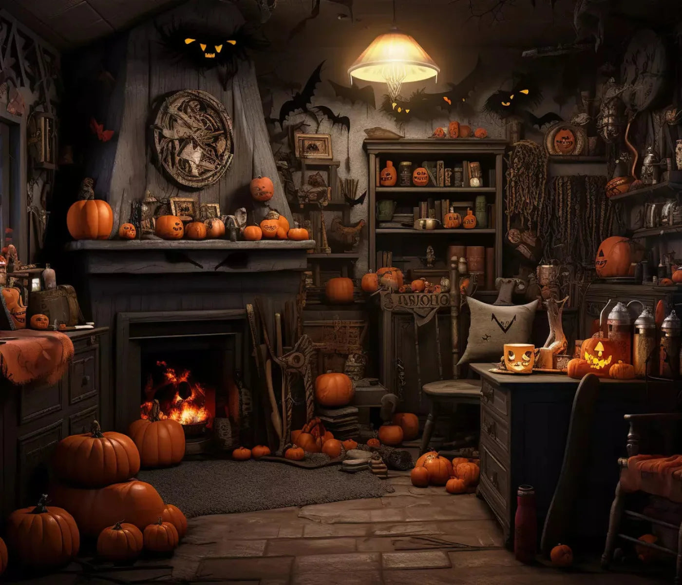 Halloween Cottage 12X10 Ultracloth ( 144 X 120 Inch ) Backdrop