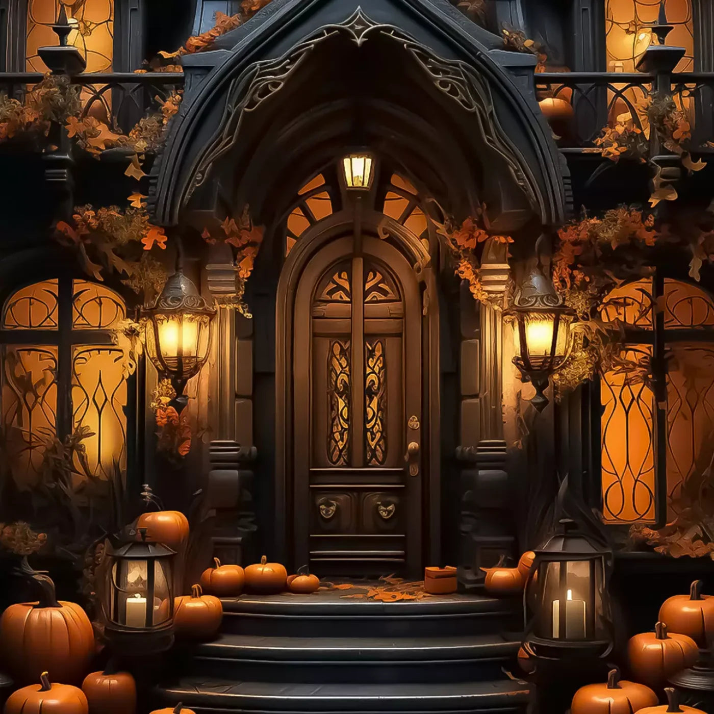 Halloween Door Step I 10’X10’ Ultracloth (120 X Inch) Backdrop
