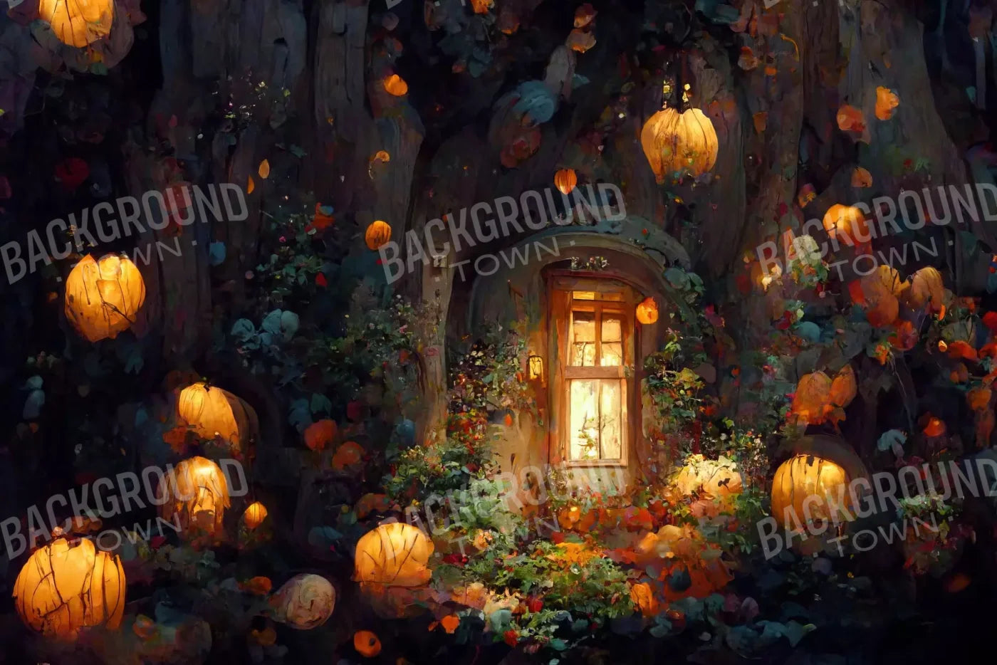 Halloween Fairy Garden 12’X8’ Ultracloth (144 X 96 Inch) Backdrop