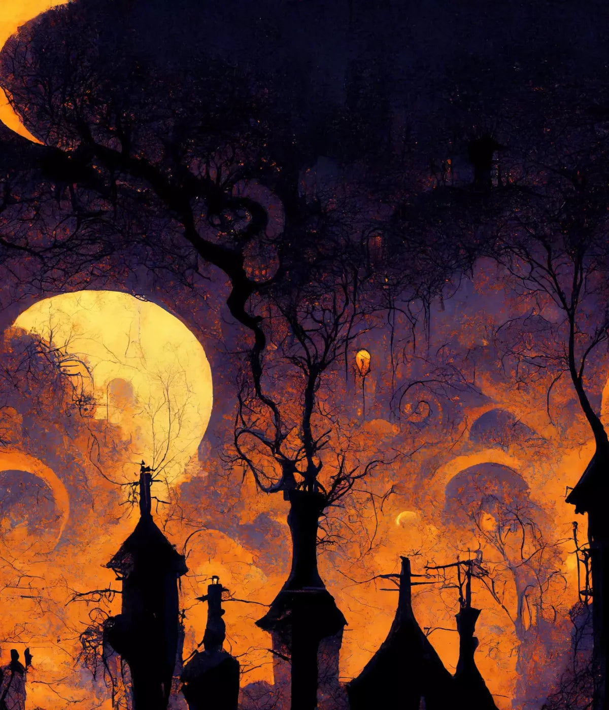Halloween Town 10’X12’ Ultracloth (120 X 144 Inch) Backdrop