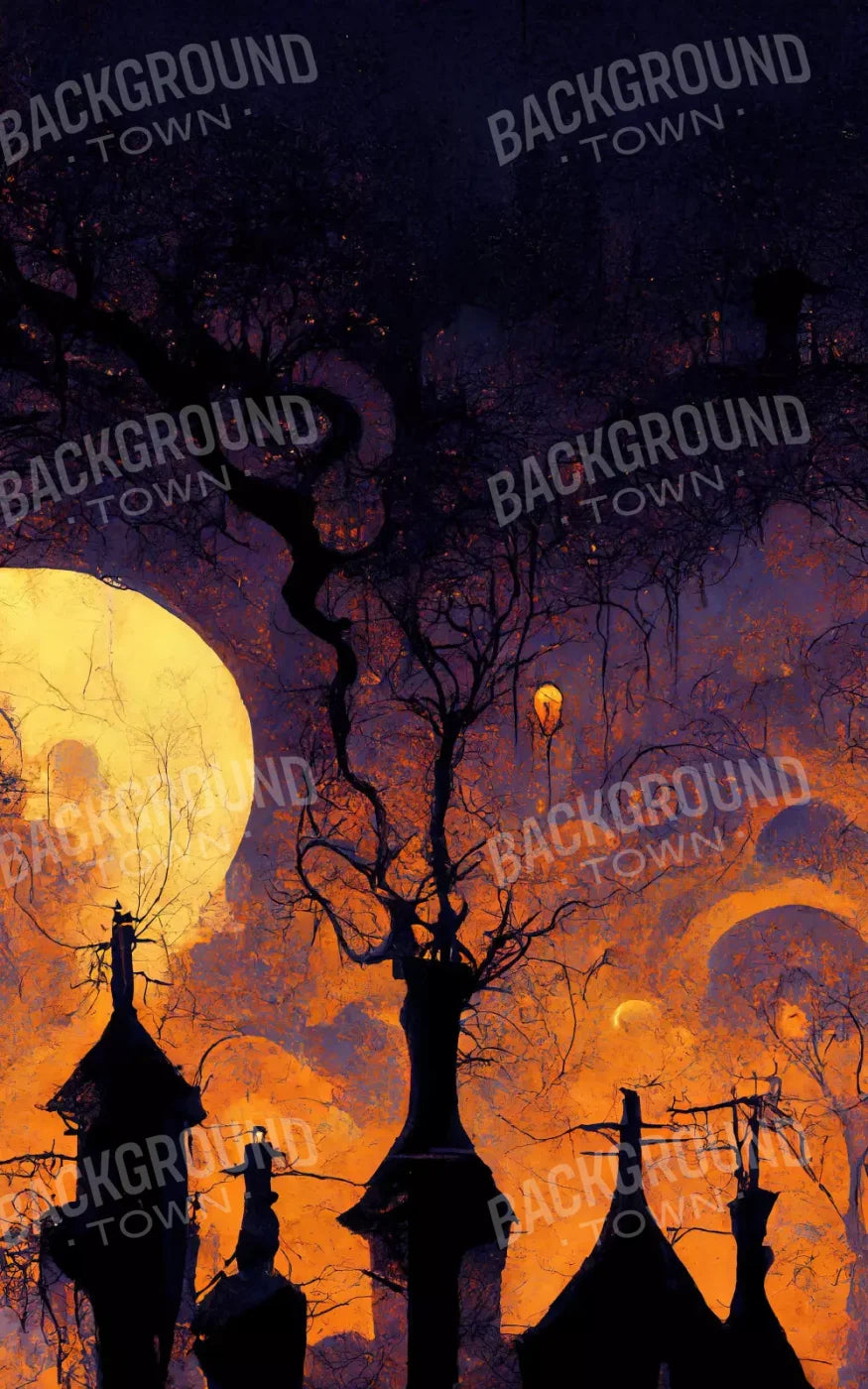 Halloween Town 9’X14’ Ultracloth (108 X 168 Inch) Backdrop