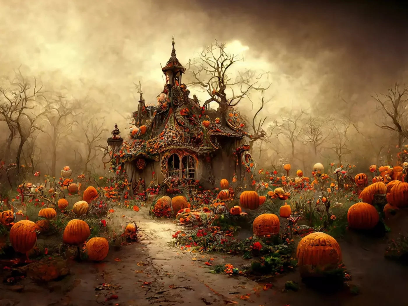 Hallows Eve 6’8’X5’ Fleece (80 X 60 Inch) Backdrop