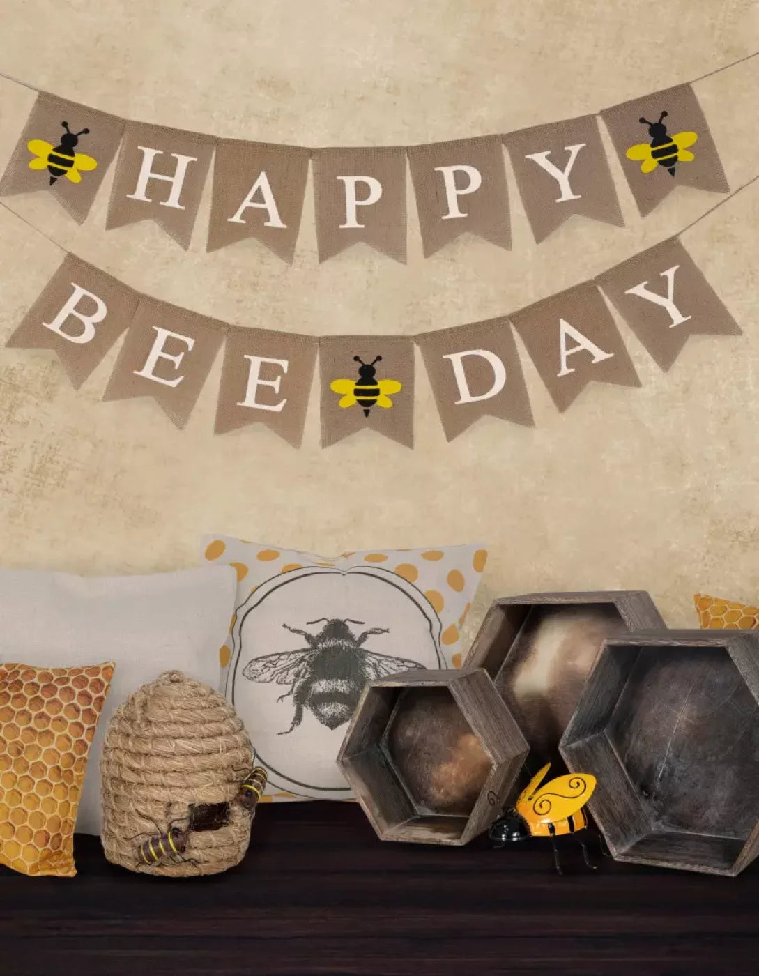 Happy Bee Day 6X8 Fleece ( 72 X 96 Inch ) Backdrop