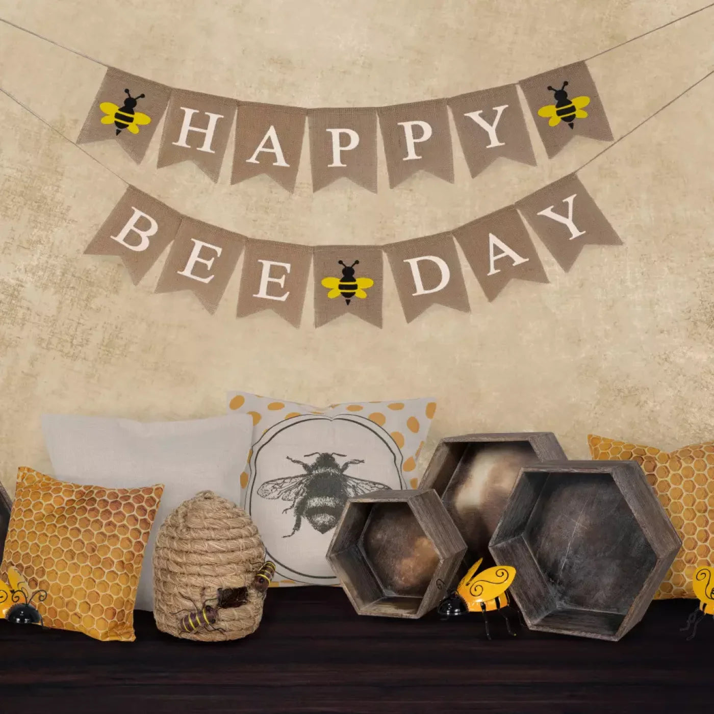 Happy Bee Day 8X8 Fleece ( 96 X Inch ) Backdrop