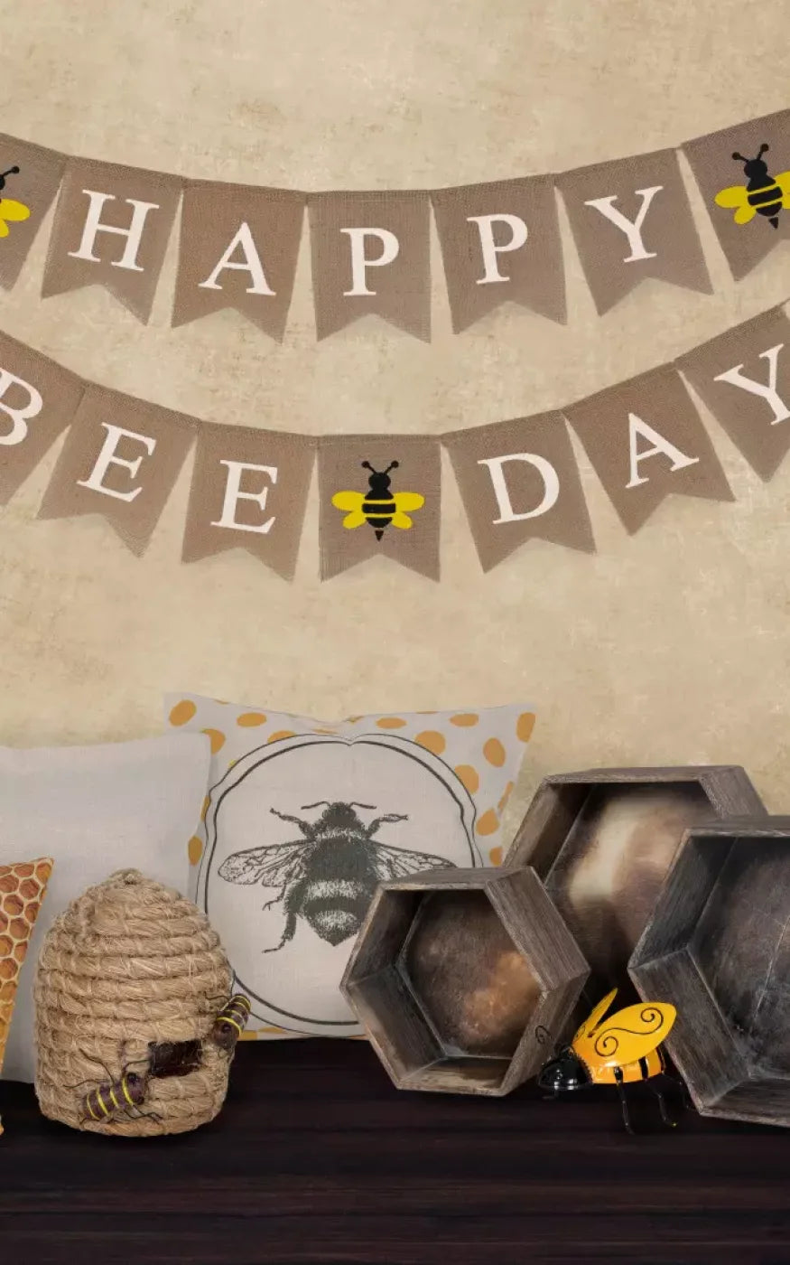 Happy Bee Day 9X14 Ultracloth ( 108 X 168 Inch ) Backdrop