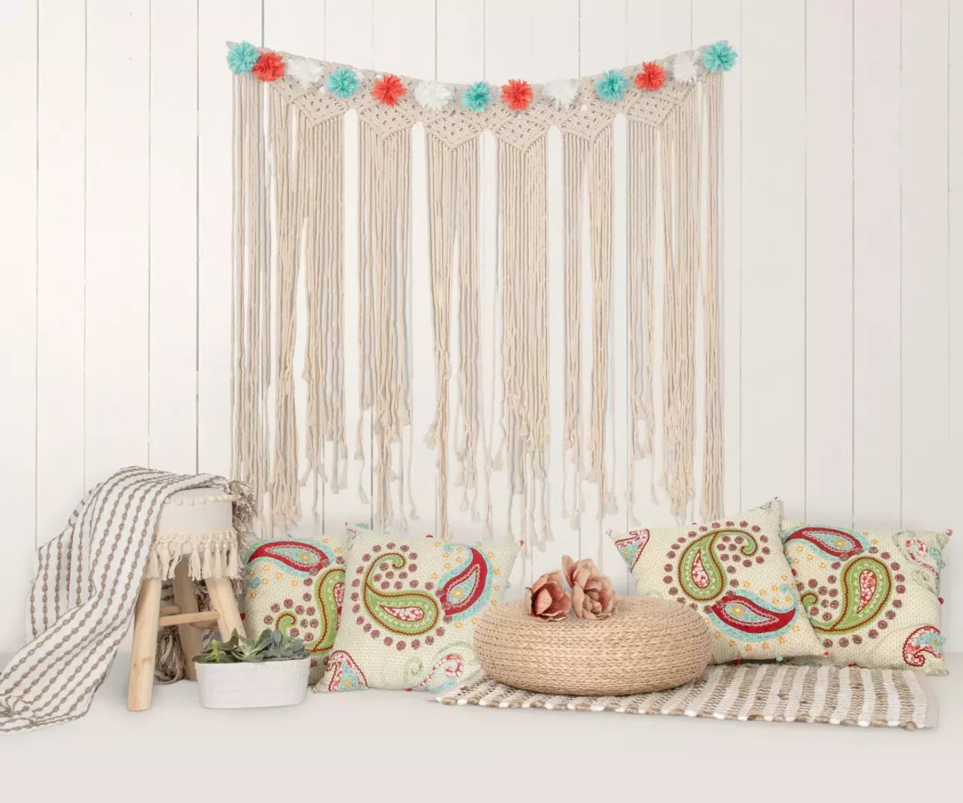 Happy Boho 5X42 Fleece ( 60 X 50 Inch ) Backdrop