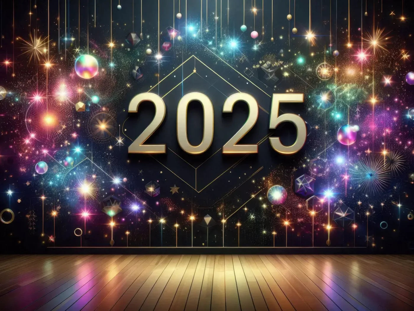 Happy New Year 6’8X5’ Fleece (80 X 60 Inch) Backdrop