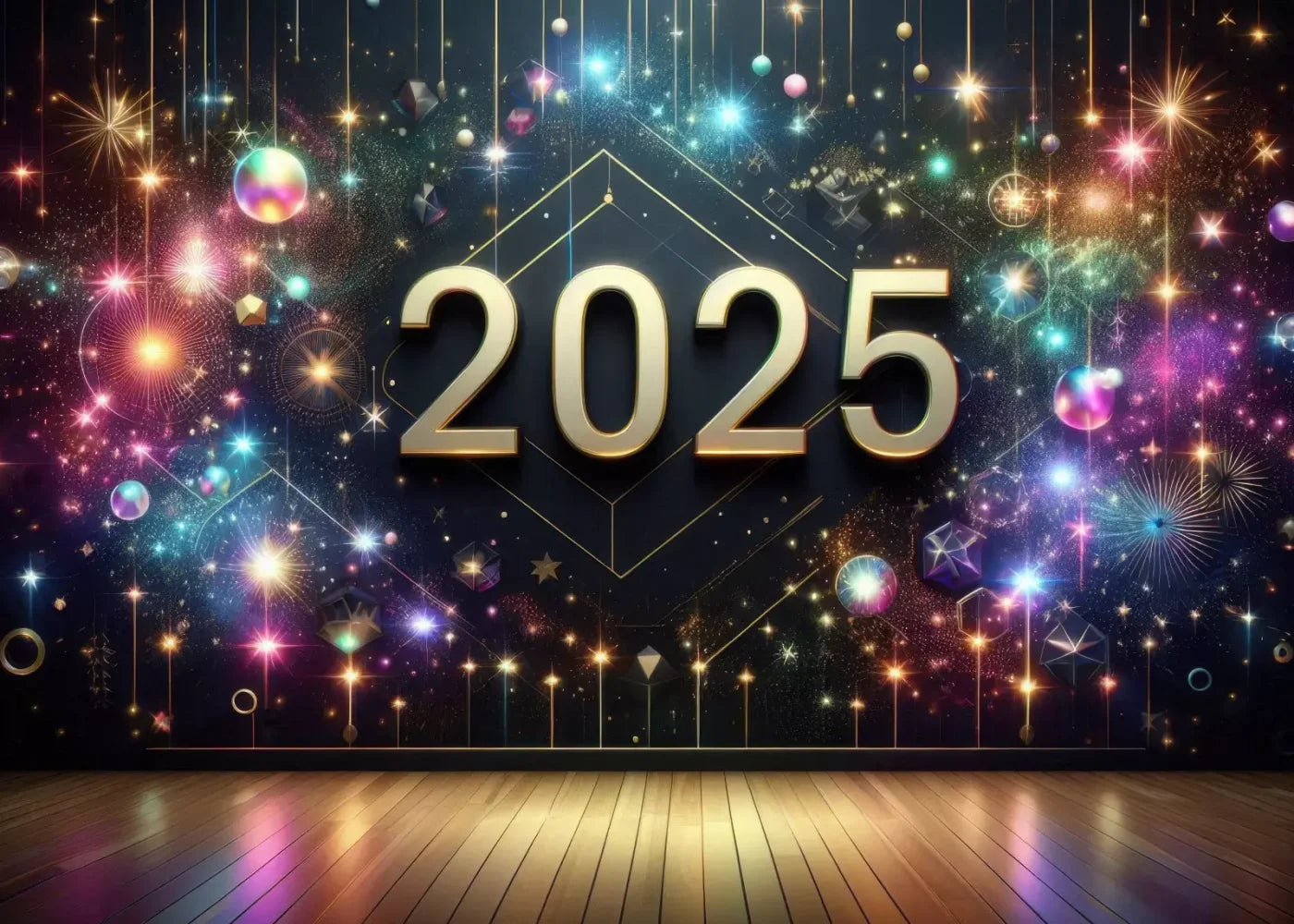 Happy New Year 7’X5’ Ultracloth (84 X 60 Inch) Backdrop
