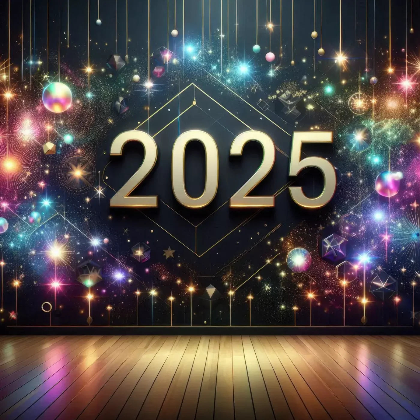 Happy New Year 8’X8’ Fleece (96 X Inch) Backdrop