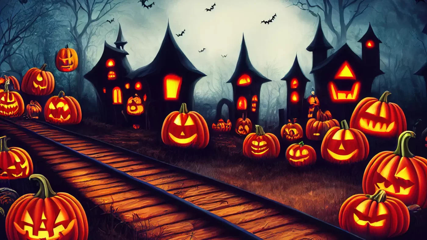 Happy O Lantern 14X8 Ultracloth ( 168 X 96 Inch ) Backdrop