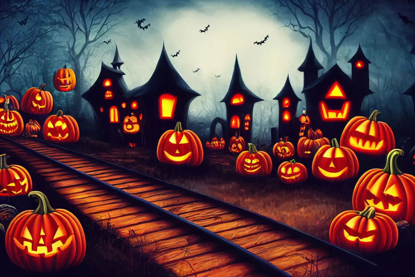 Happy O Lantern 8X5 Ultracloth ( 96 X 60 Inch ) Backdrop