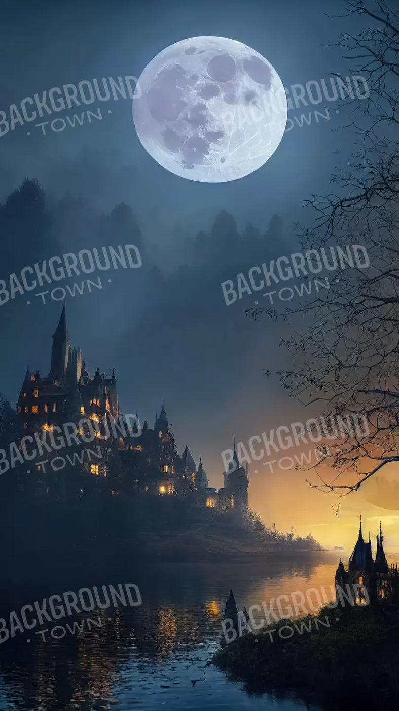 Haunted Castle 8X14 Ultracloth ( 96 X 168 Inch ) Backdrop