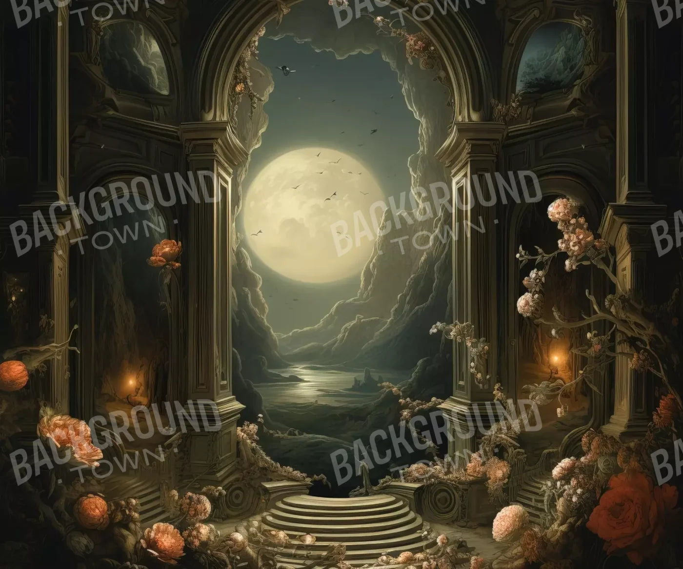 Haunted Elegance I 12’X10’ Ultracloth (144 X 120 Inch) Backdrop