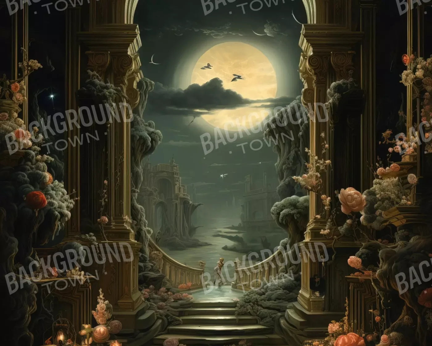 Haunted Elegance Ii 10’X8’ Fleece (120 X 96 Inch) Backdrop