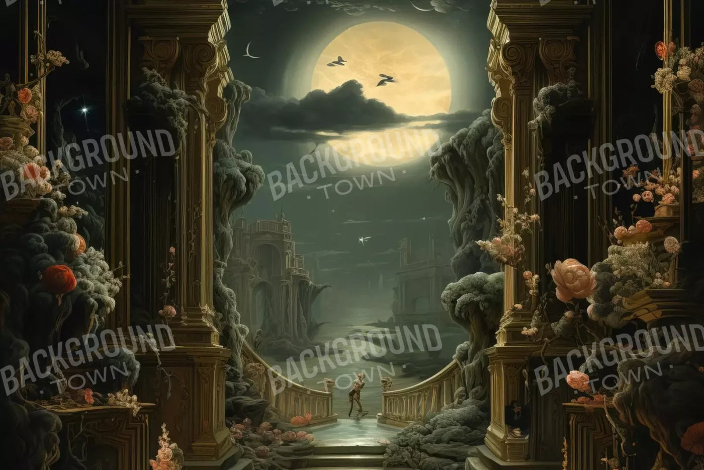 Haunted Elegance Ii 12’X8’ Ultracloth (144 X 96 Inch) Backdrop