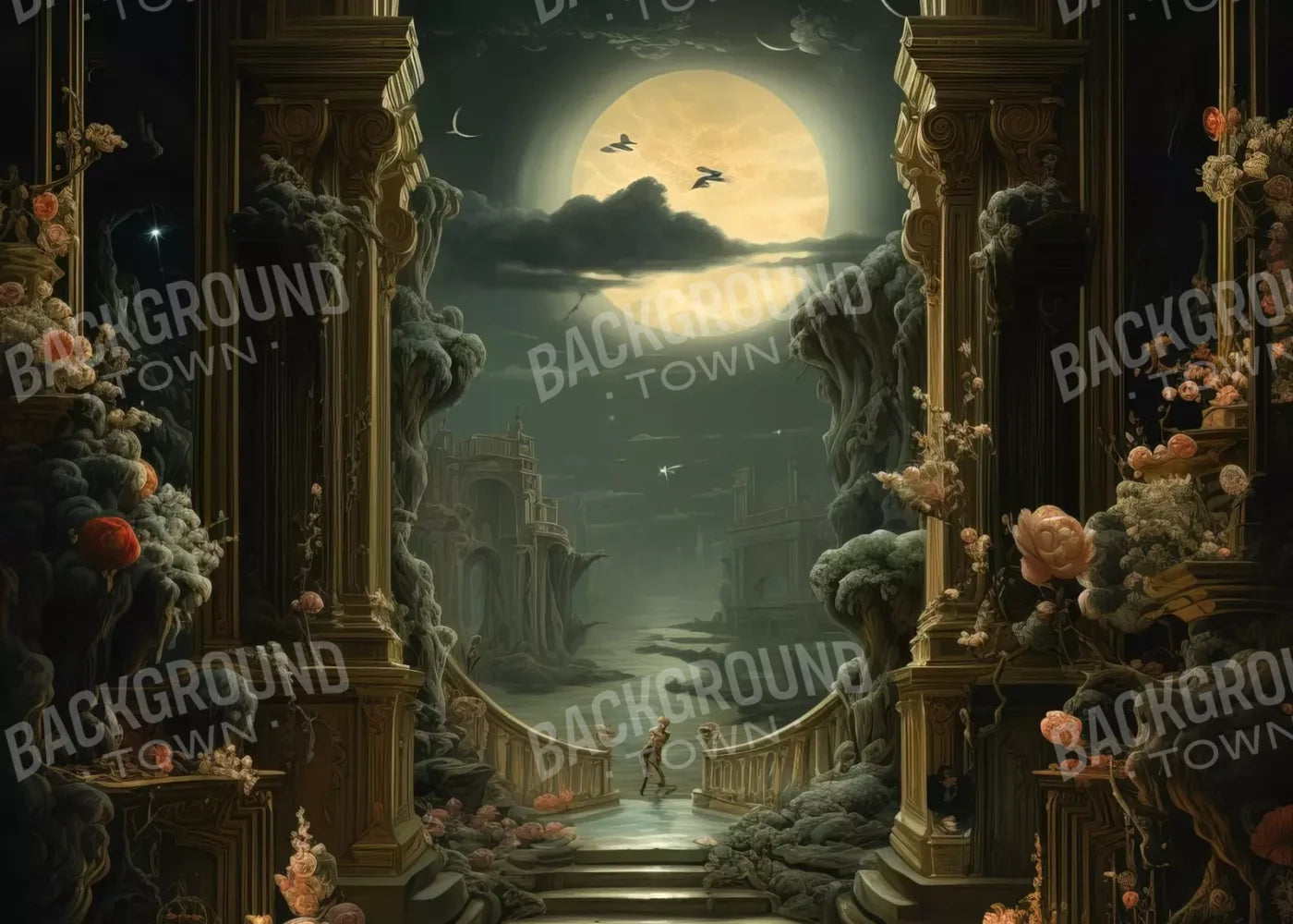 Haunted Elegance Ii 7’X5’ Ultracloth (84 X 60 Inch) Backdrop