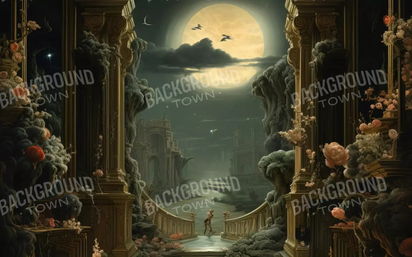 Haunted Elegance Ii 8’X5’ Ultracloth (96 X 60 Inch) Backdrop