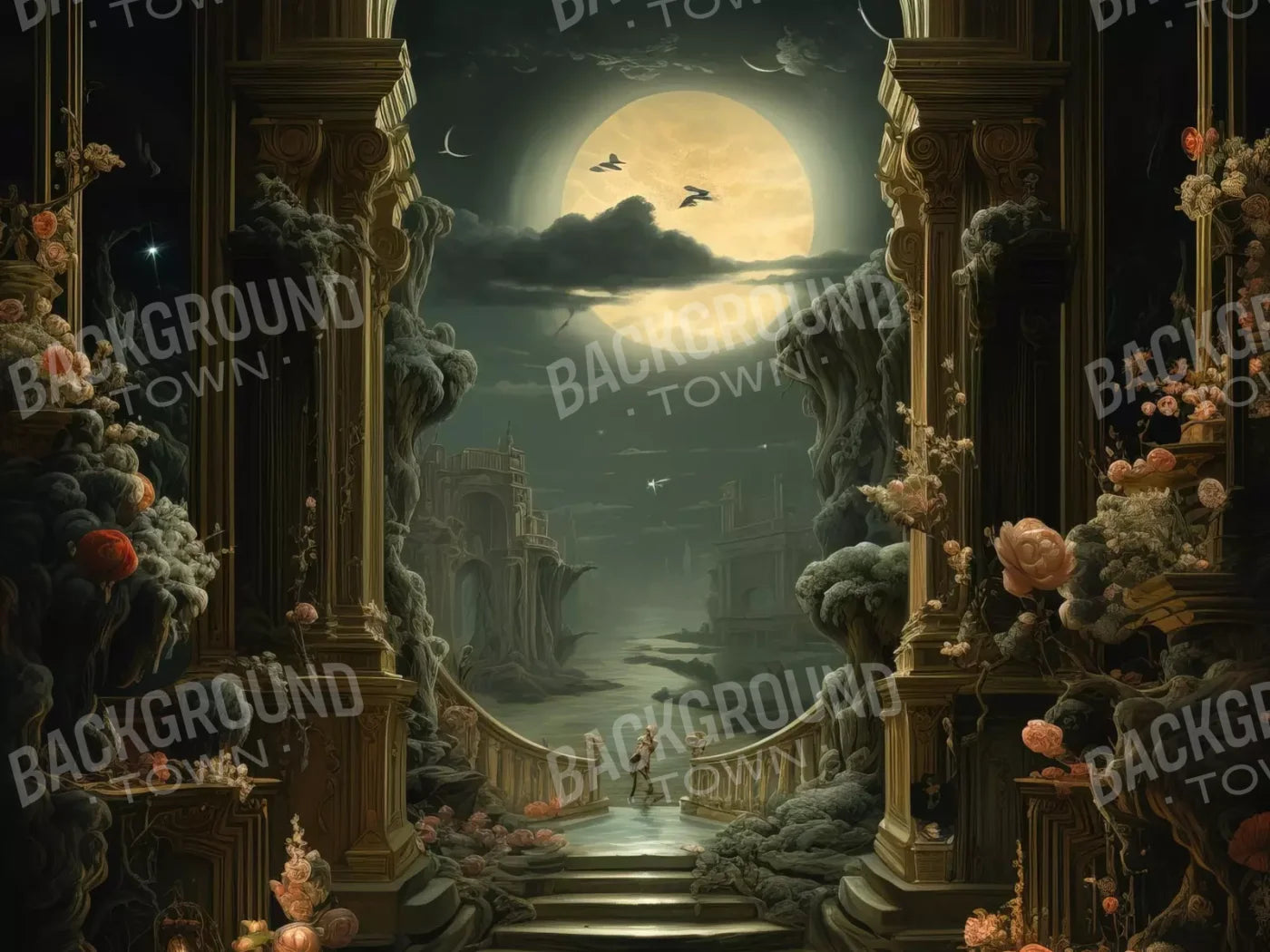 Haunted Elegance Ii 8’X6’ Fleece (96 X 72 Inch) Backdrop