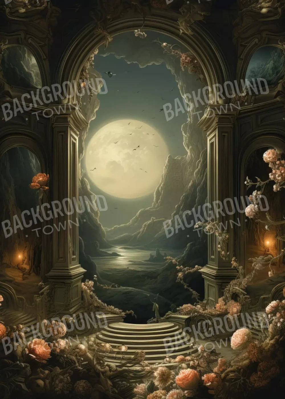 Haunted Elegance I 5’X7’ Ultracloth (60 X 84 Inch) Backdrop