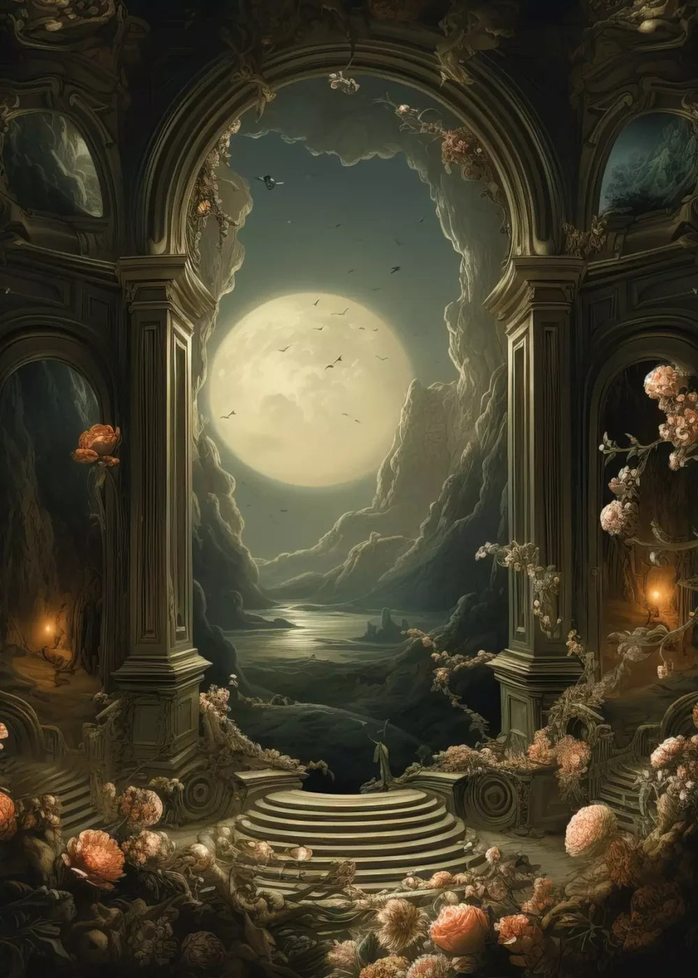 Haunted Elegance I 5’X7’ Ultracloth (60 X 84 Inch) Backdrop