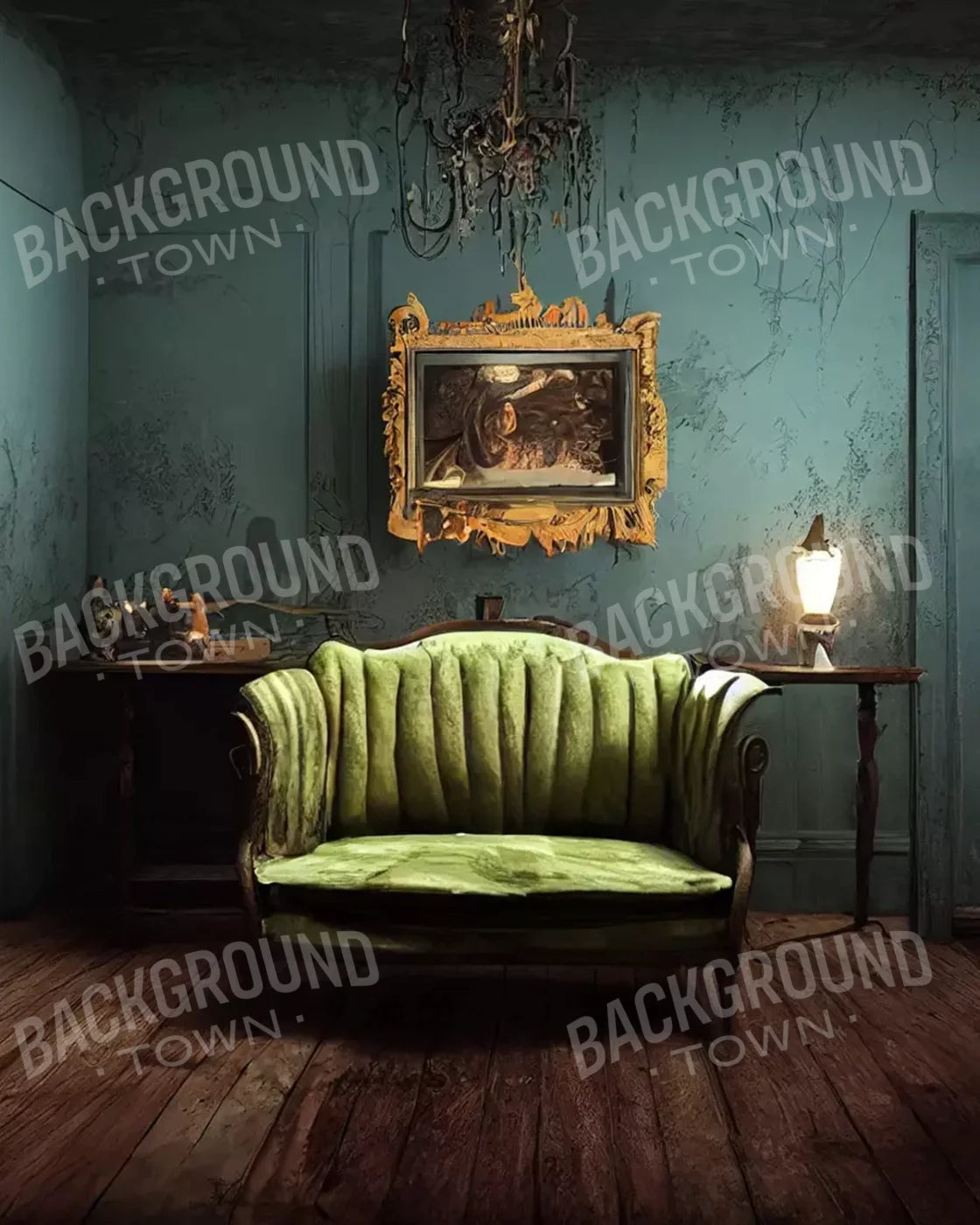 Haunted Room - 8X10 Fleece In-Stock Backdrop