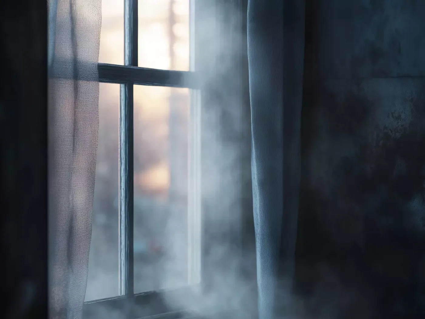 Haunted Window 6’8X5’ Fleece (80 X 60 Inch) Backdrop