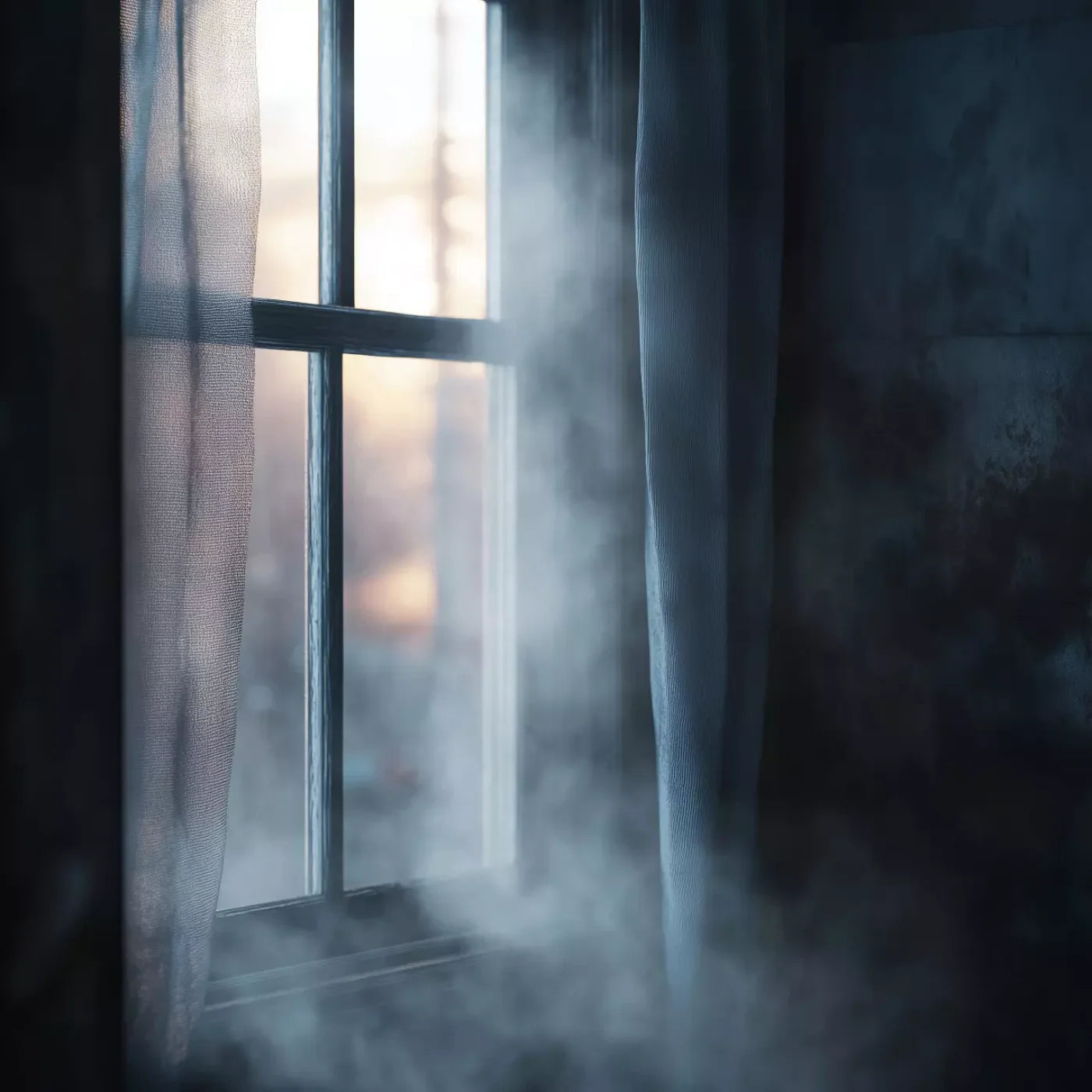 Haunted Window 8’X8’ Fleece (96 X Inch) Backdrop