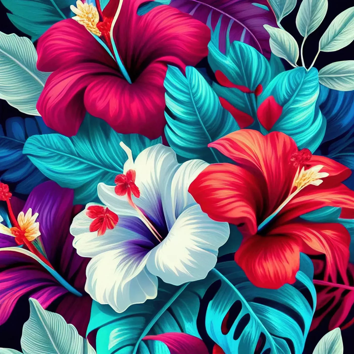 Hawaiian Hibiscus 10X10 Ultracloth ( 120 X Inch ) Backdrop