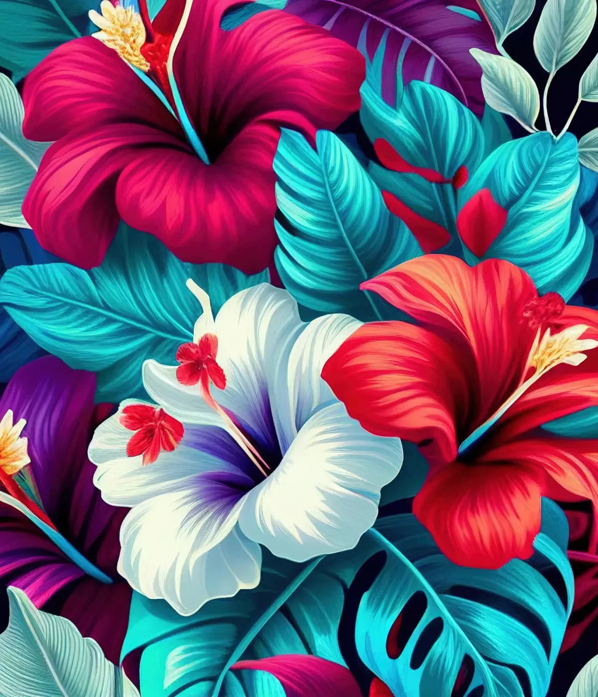 Hawaiian Hibiscus 10X12 Ultracloth ( 120 X 144 Inch ) Backdrop