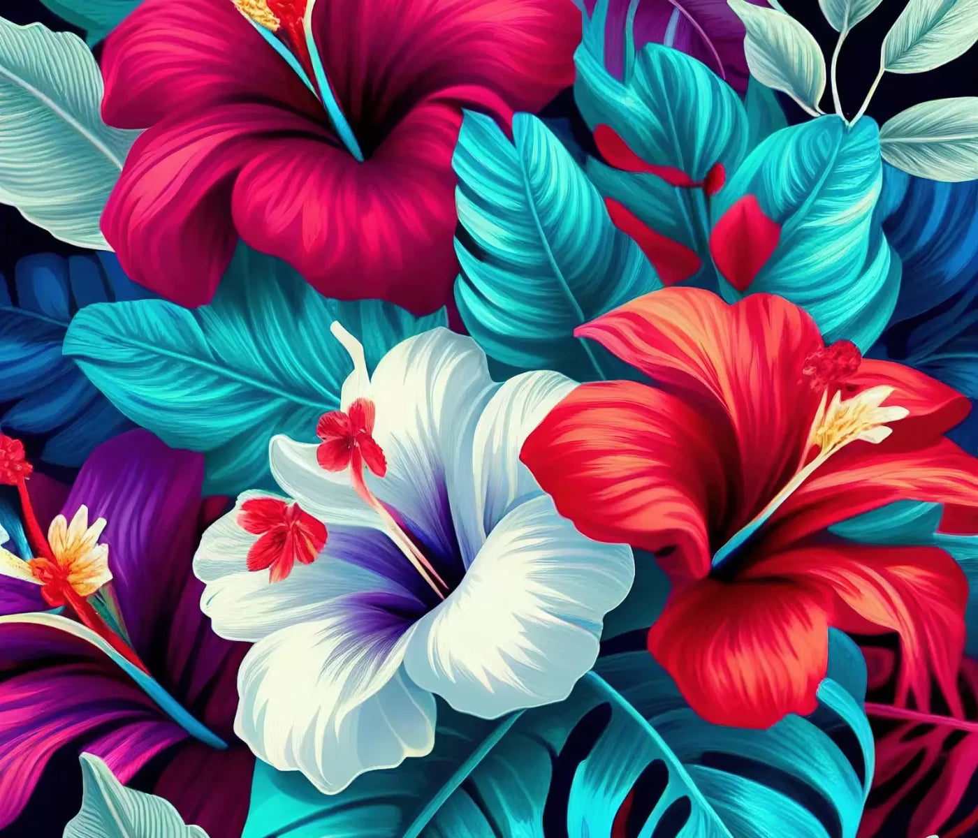 Hawaiian Hibiscus 12X10 Ultracloth ( 144 X 120 Inch ) Backdrop