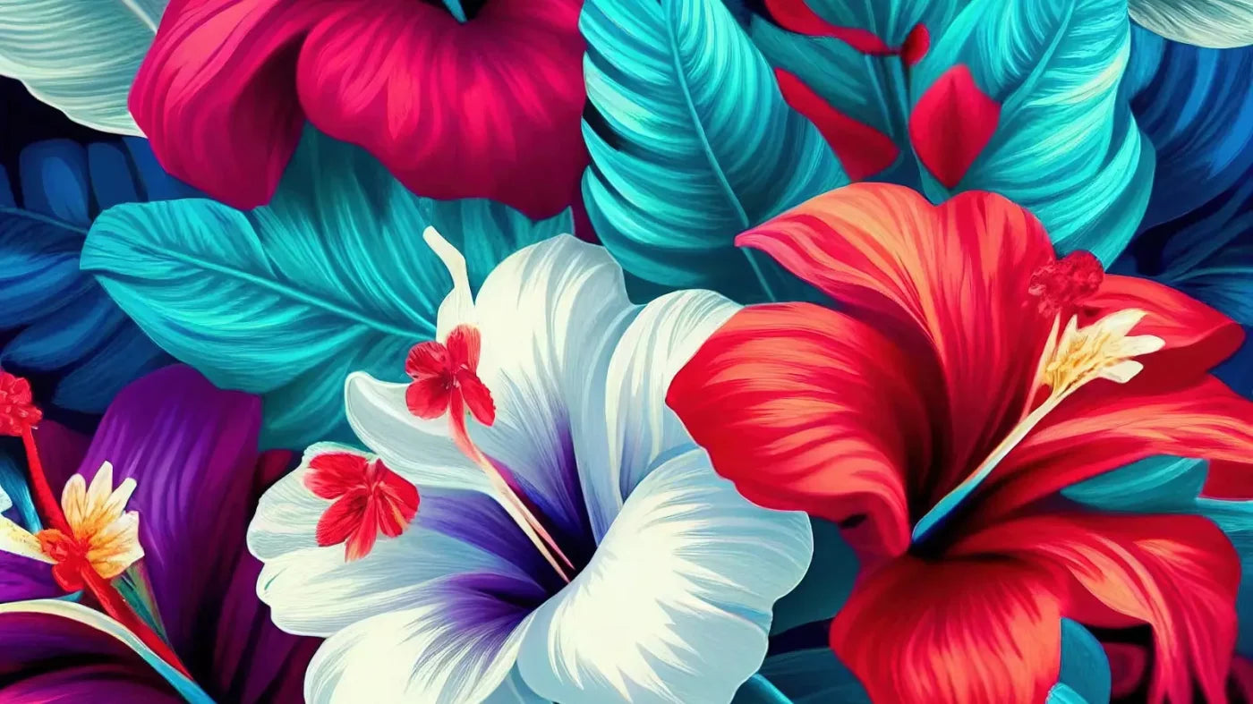 Hawaiian Hibiscus 14X8 Ultracloth ( 168 X 96 Inch ) Backdrop