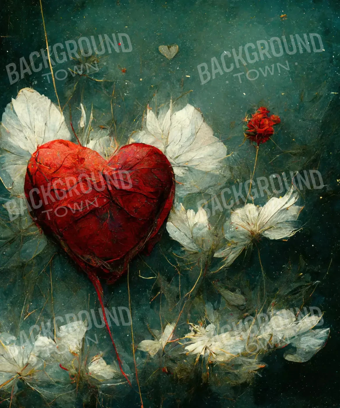Heart, Red, White Backdrop for Photography