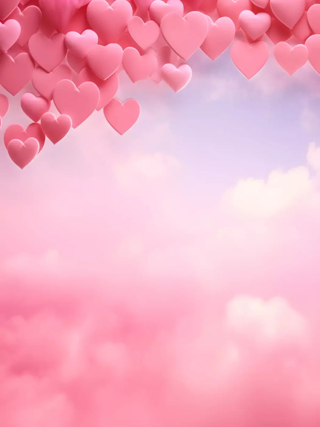 Heart In The Clouds I 6X8 Fleece ( 72 X 96 Inch ) Backdrop
