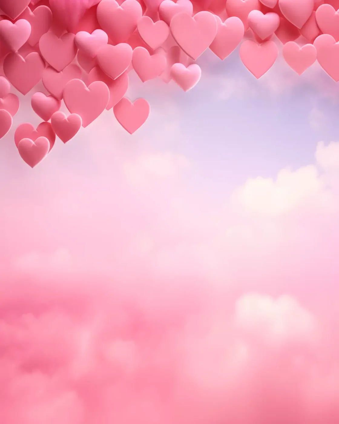 Heart In The Clouds I 8X10 Fleece ( 96 X 120 Inch ) Backdrop