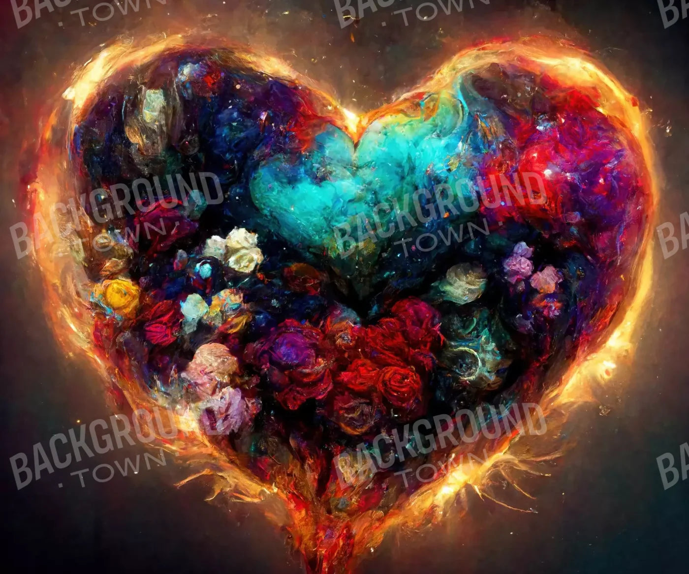 Heart On Fire Ii 12’X10’ Ultracloth (144 X 120 Inch) Backdrop