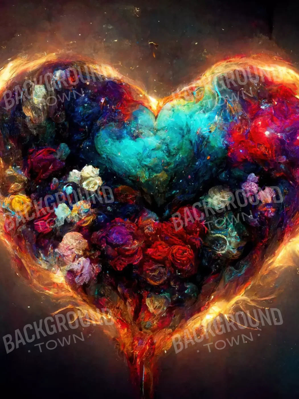 Heart On Fire Ii 6’X8’ Fleece (72 X 96 Inch) Backdrop