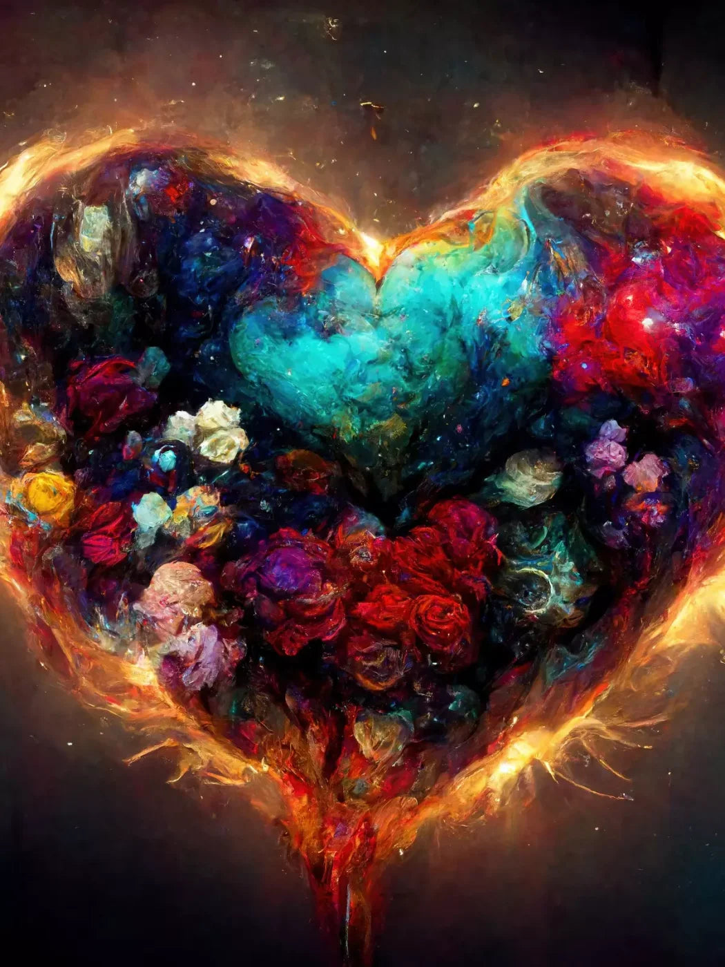 Heart On Fire Ii 6’X8’ Fleece (72 X 96 Inch) Backdrop