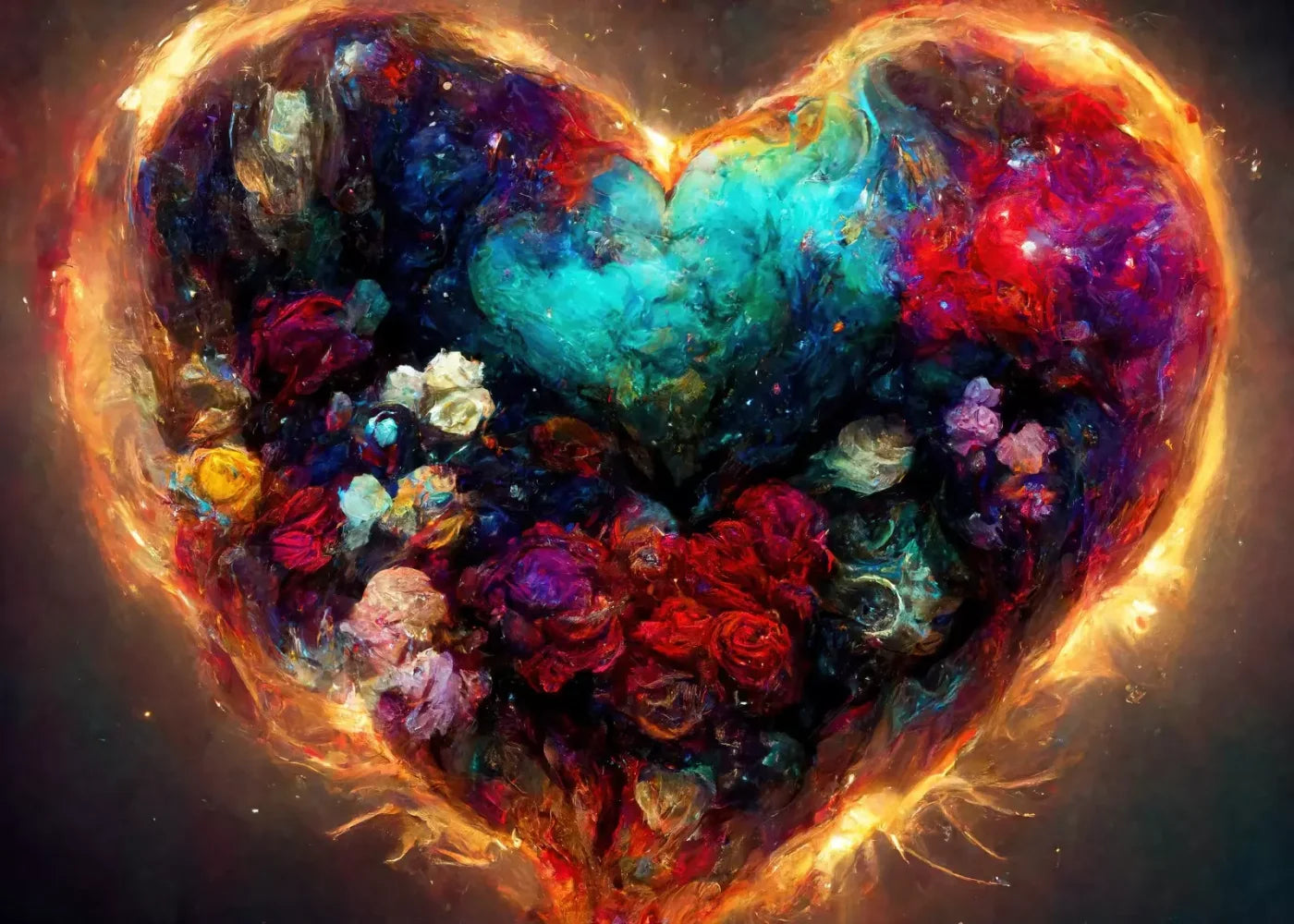 Heart On Fire Ii 7’X5’ Ultracloth (84 X 60 Inch) Backdrop