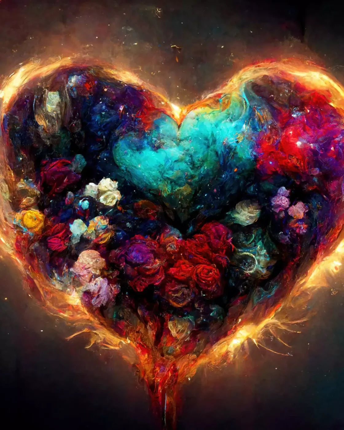 Heart On Fire Ii 8’X10’ Fleece (96 X 120 Inch) Backdrop
