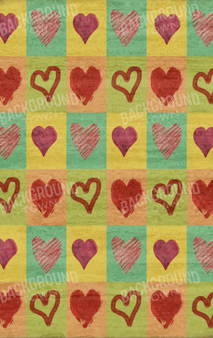 Hearts 10X16 Ultracloth ( 120 X 192 Inch ) Backdrop