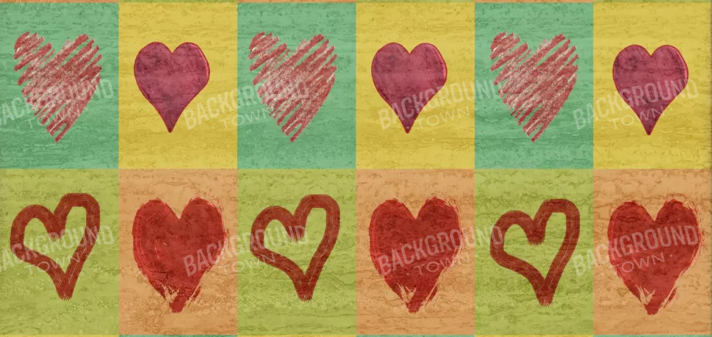 Hearts 16X8 Ultracloth ( 192 X 96 Inch ) Backdrop