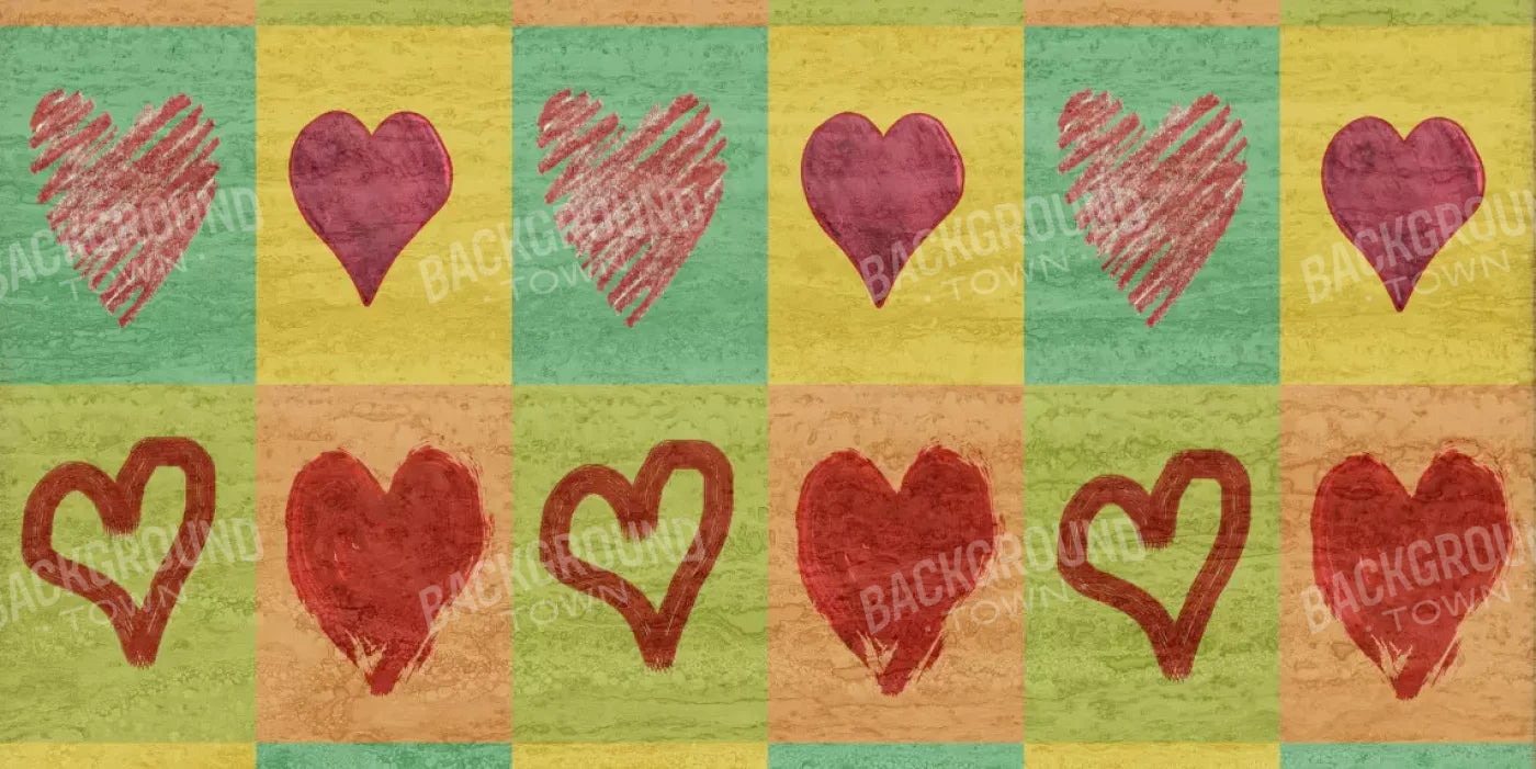 Hearts 20X10 Ultracloth ( 240 X 120 Inch ) Backdrop