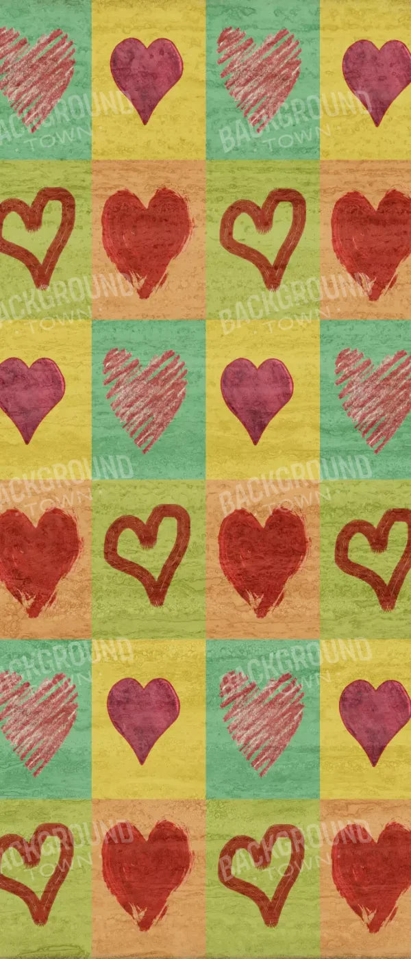 Hearts 5X12 Ultracloth For Westcott X-Drop ( 60 X 144 Inch ) Backdrop