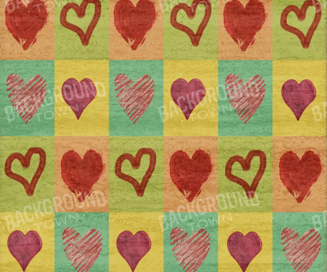 Hearts 5X42 Fleece ( 60 X 50 Inch ) Backdrop