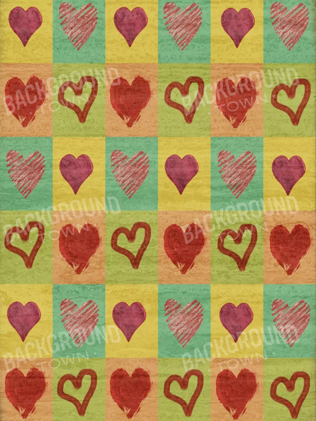 Hearts 8X10 Fleece ( 96 X 120 Inch ) Backdrop