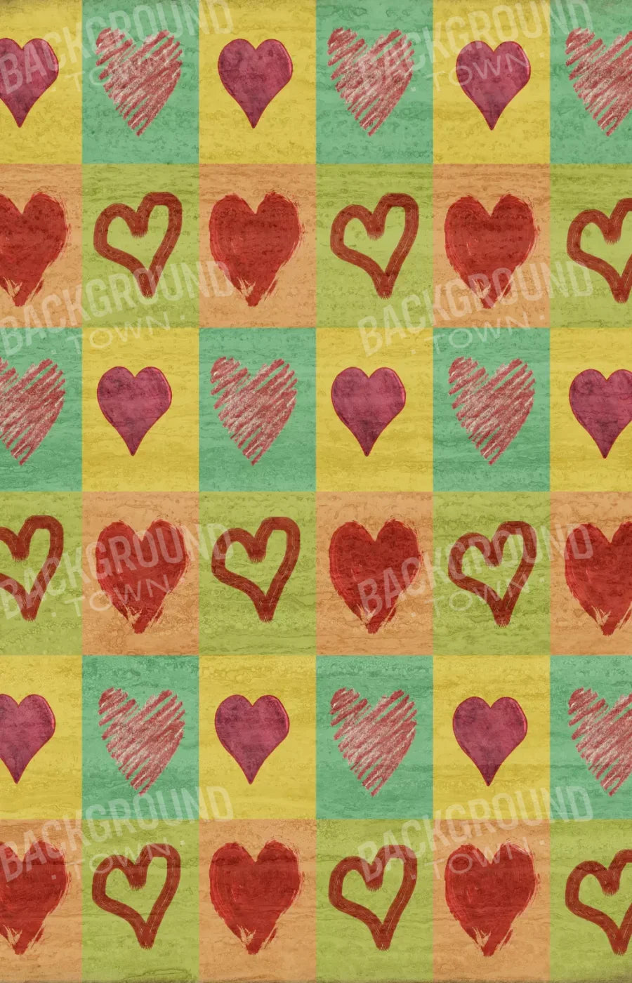 Hearts 8X12 Ultracloth ( 96 X 144 Inch ) Backdrop