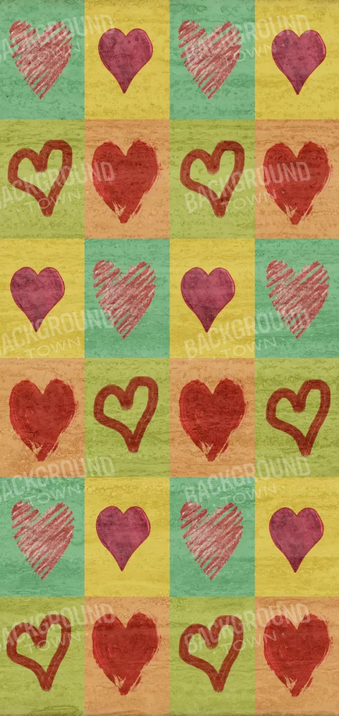 Hearts 8X16 Ultracloth ( 96 X 192 Inch ) Backdrop